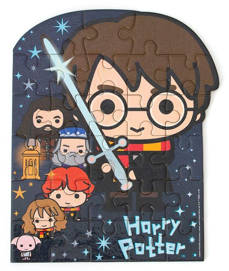 Playhouse Glow in The Dark Harry Potter Chibi 28-Piece Die-Cut Shaped Mini Puzzle for Kids - Image 1